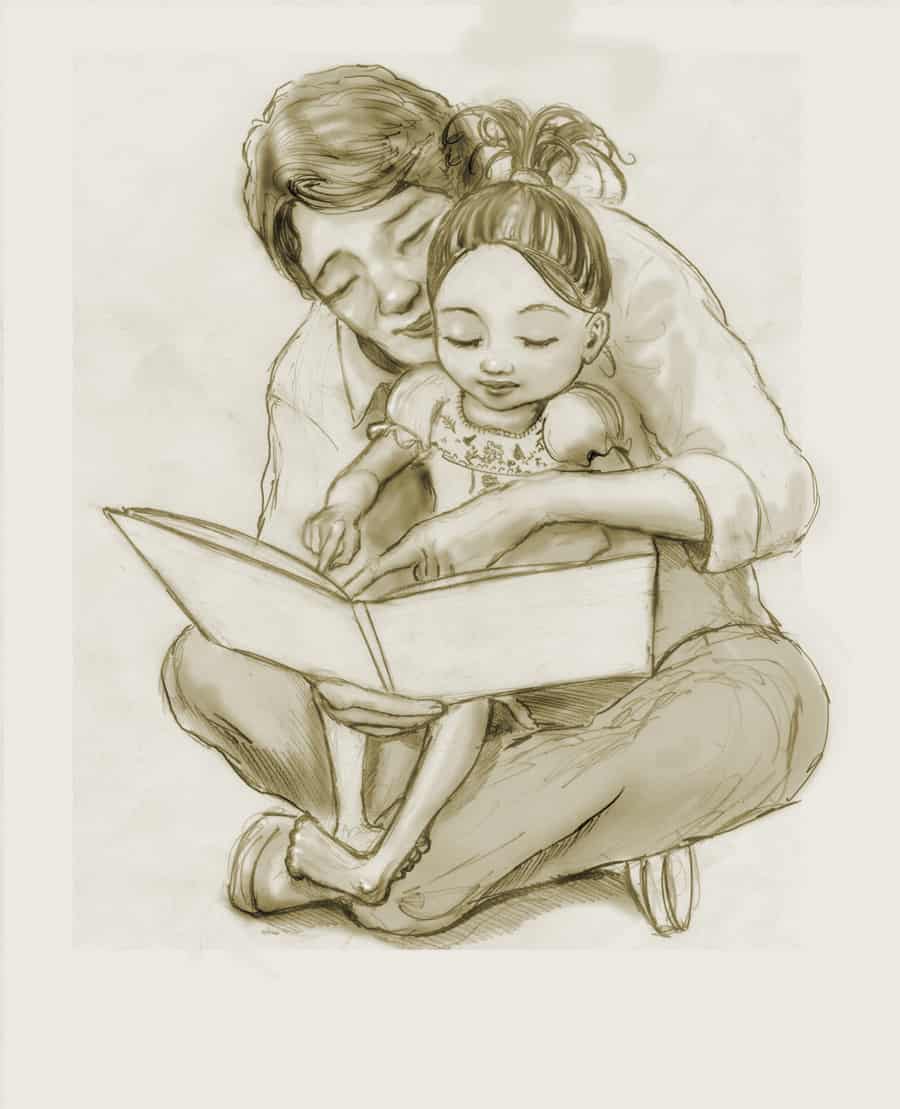 Lilia, reading together, children’s book